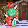 8.9 FT Lighted Christmas Inflatable Decoration, Inflatable Christmas Balls And Penguins, Funny Blow Up Yard Decorations With Built-in LED Lights For Holiday Party Front Yard Lawn Garden Decor