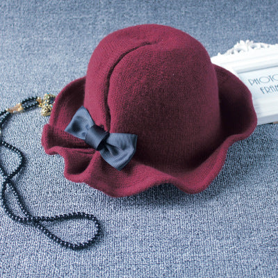 6 Colors Hat Women British Vintage Bowler HatStyle Versatile Wool Basin Hat