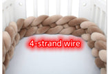 Heightening Baby Braided Crib Bumpers Knot Long Pillow Cushion Bedding Room Dector