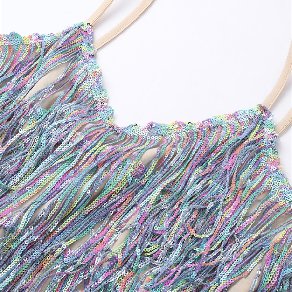 Women's Fashion Tassel Short Dress