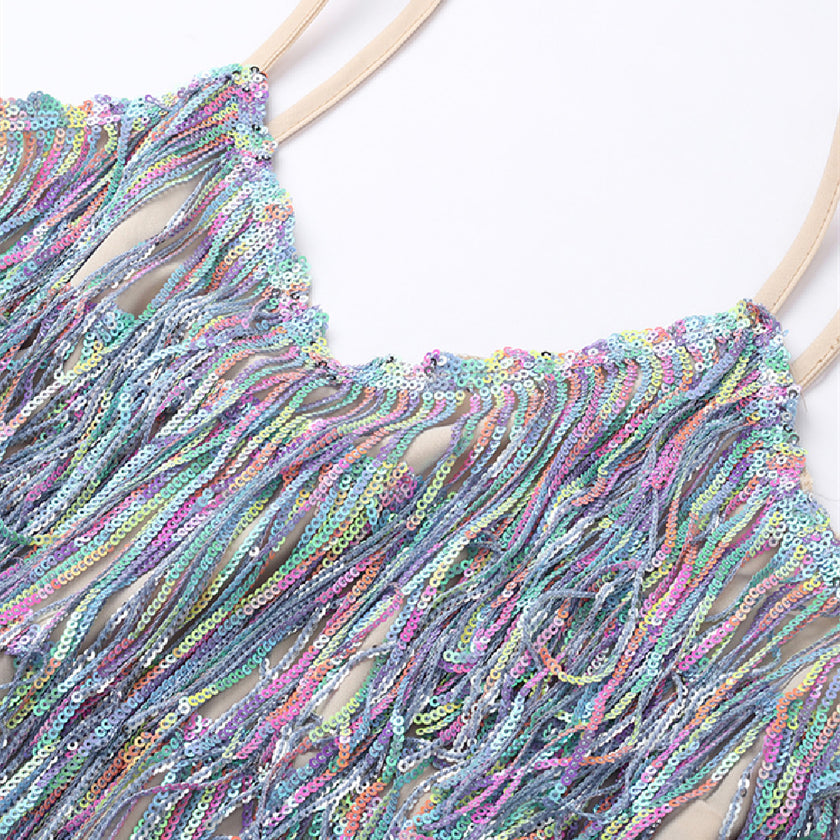 Women's Fashion Tassel Short Dress