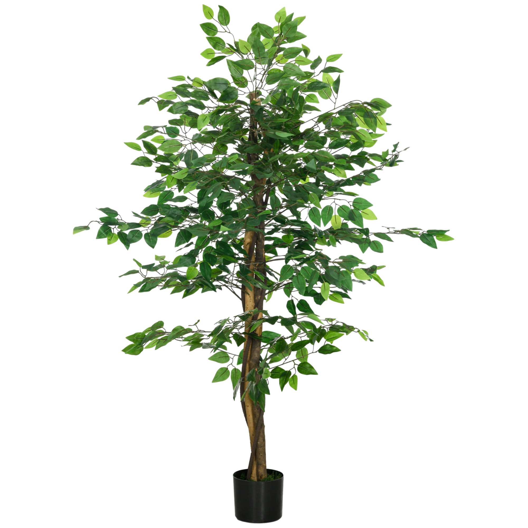 5ft Artificial Tree, Indoor Fake Ficus with Pot for Home Office Living Room Decor