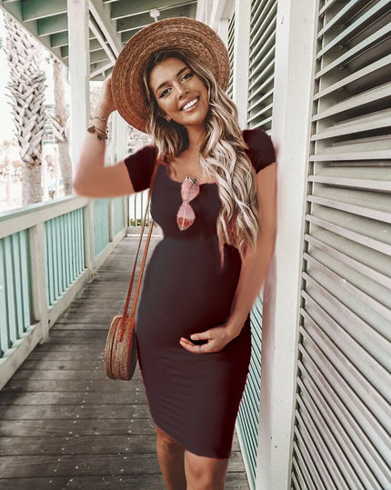 Short sleeve pregnant dress