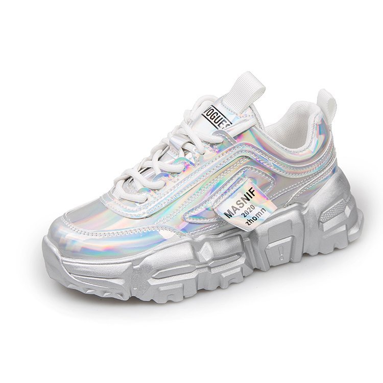 Patent Leather Old Shoes Women Ins Tide Platform Platform Lace