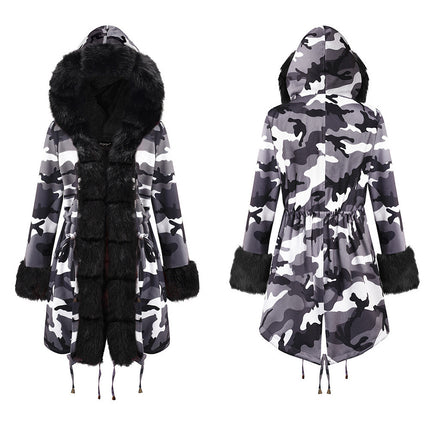 European and American women's long cotton coat