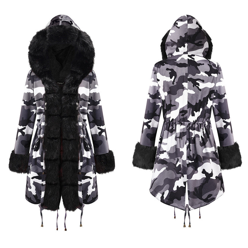 European and American women's long cotton coat