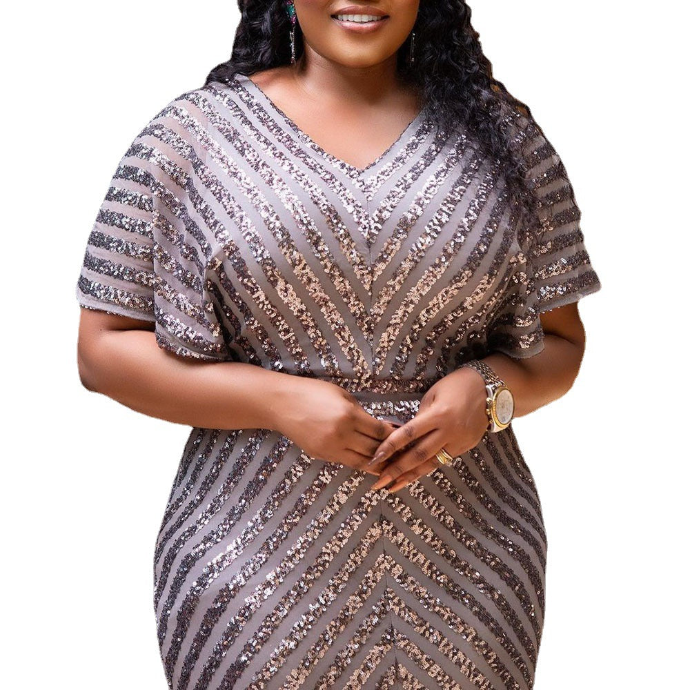 Hot Style Commuter Twill Sequin Dress