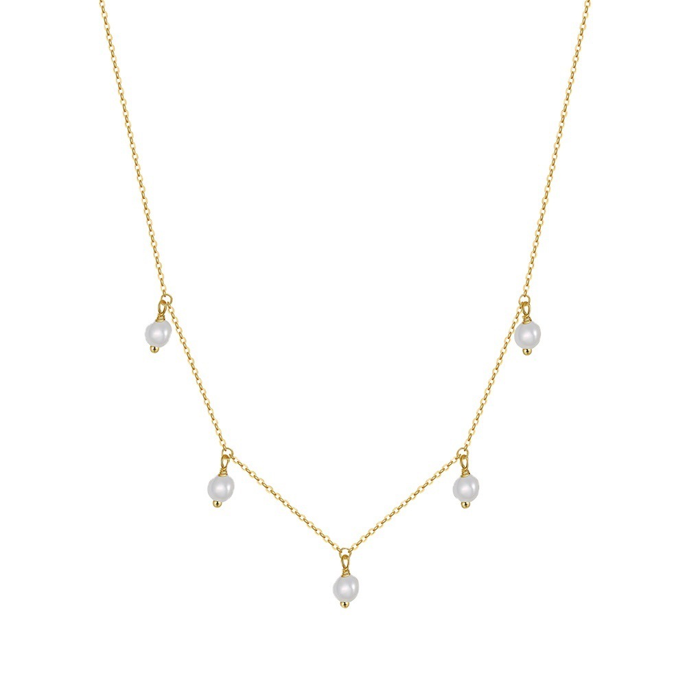 S925 Sterling Silver Necklace Natural Freshwater Pearl