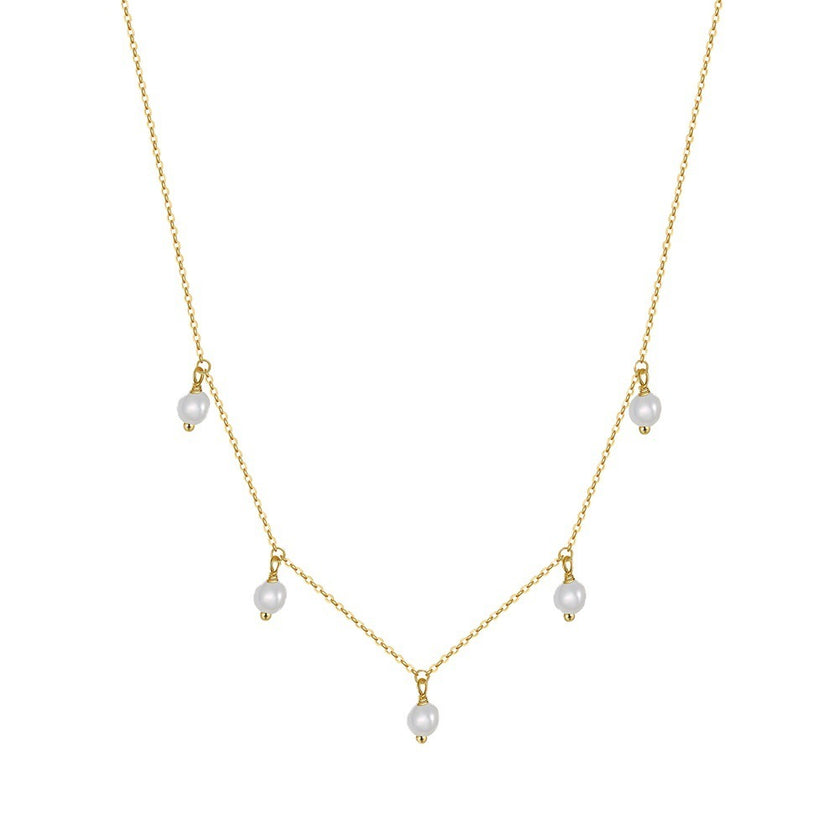 S925 Sterling Silver Necklace Natural Freshwater Pearl