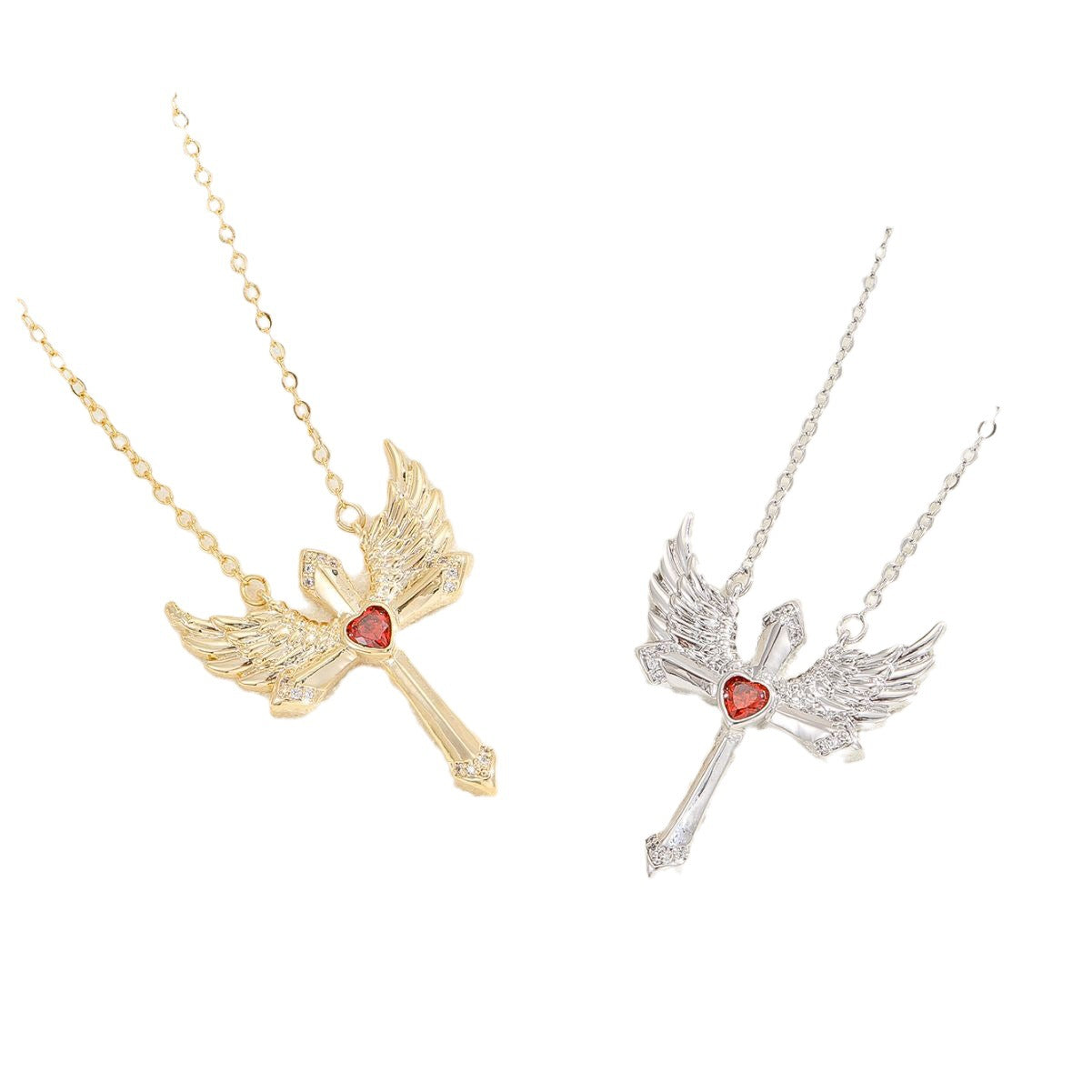 Female Romantic Angel Wings Ornament Cupid Necklace