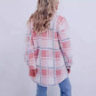 Winter Multicolor Plaid Warm Polo Collar Jacket Women's Fashion All-match Long-sleeved Coat Women