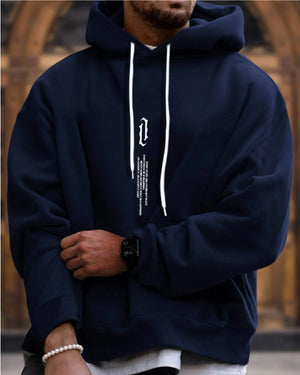 Men's Pullover Printed Hooded Sweater