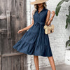 Ruffle Hem Belted Shirt Dress Maxi Vacation Beach Outfits Women