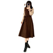 Long Sleeve Dress Women's Lace Up Slimming Elegant