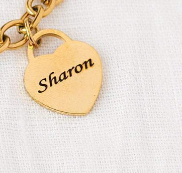 Stainless Steel Engraved DIY Heart Bracelet