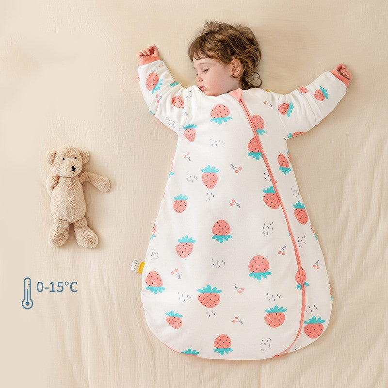 Baby Sleeping Bag With Thermostatic Cotton One-piece Anti-kick