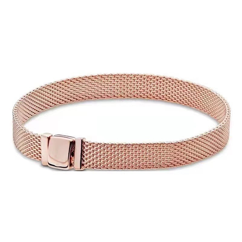 White Copper Silver Plated Bracelet Diy Ornament Accessories Square Buckle