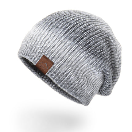 Knitted Gradient Tie-dye Warmth Rainbow Fashion Woolen Hat Women