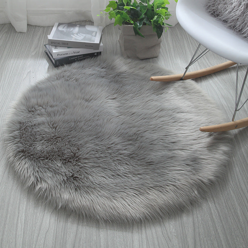 Living Room Bedroom Round Solid Color Carpet