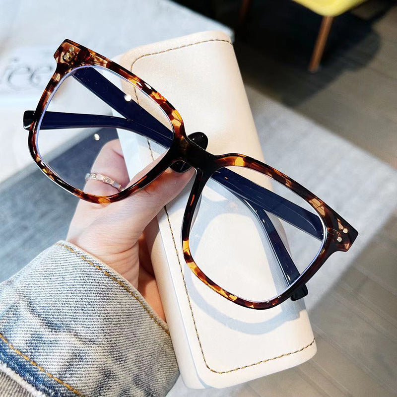 Large Frame Anti Blue-ray Glasses Personality Rivets