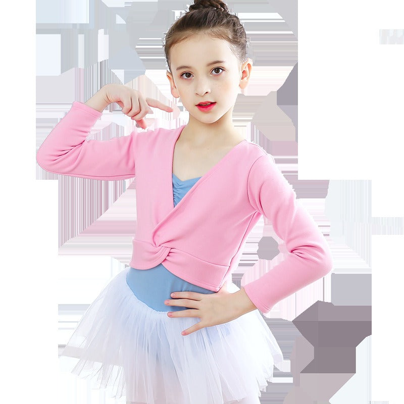 Children's Dance Clothing Long-sleeved Thickened Velvet Dance Shawl Coat Girl Dancing Vest Ballet Ballet Leotards For Women