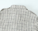 Women's Tweed Patch Pocket Decoration Textured Blazer