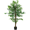 Artificial Ficus Tree, With Weighted Plant Pot - Green