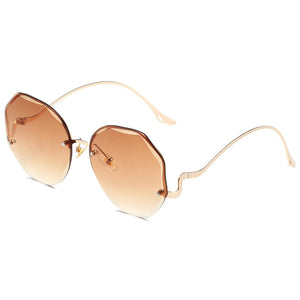 Women's Irregular Rimless   Sunglasses