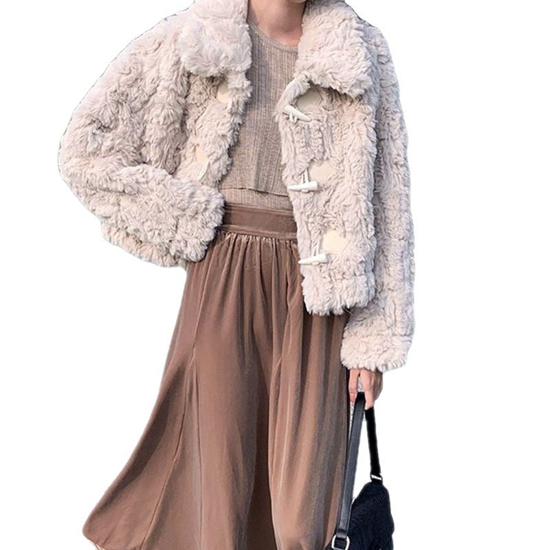 Lamb Fur Coat, Female Faux Fur, Rabbit Hair Embossed