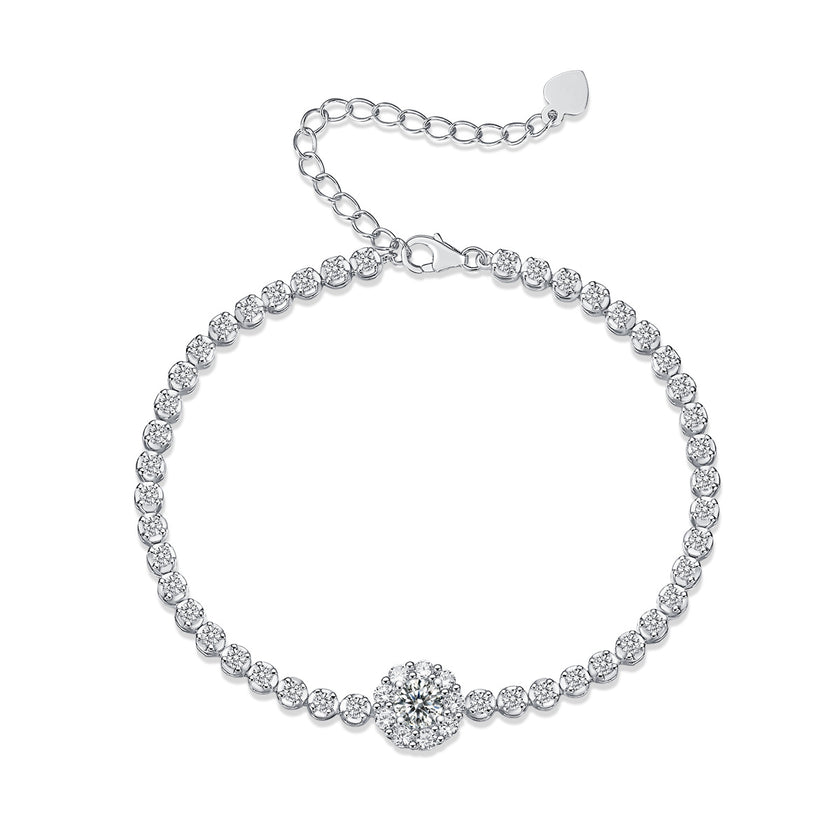 The Bridge Of Magpies Luxury Fashion Mosan Diamond Silver Jewelry Comparable To Natural Diamond Bracelet