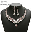 Water Drop Women's Alloy Bridal Necklace Two-piece Earrings Set