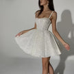 White Silver Spray Skirt Wedding Dress Dinner Suit