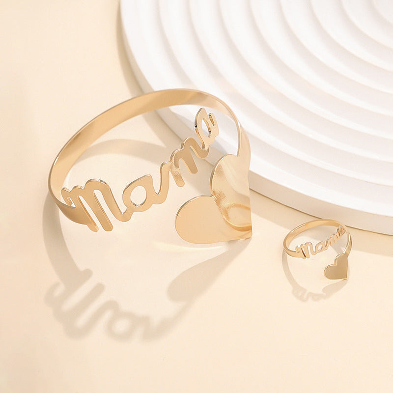 European And American Letters Mama Bracelet Ring Suit