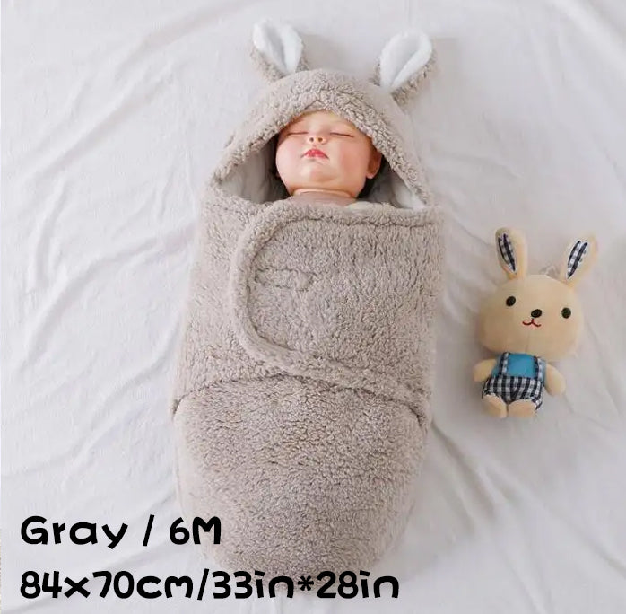 Super Soft Baby Sleeping Bag Fluffy Fleece Newborn Blanket Swaddle Blankets, Unisex Baby Wrap For Newborn Baby