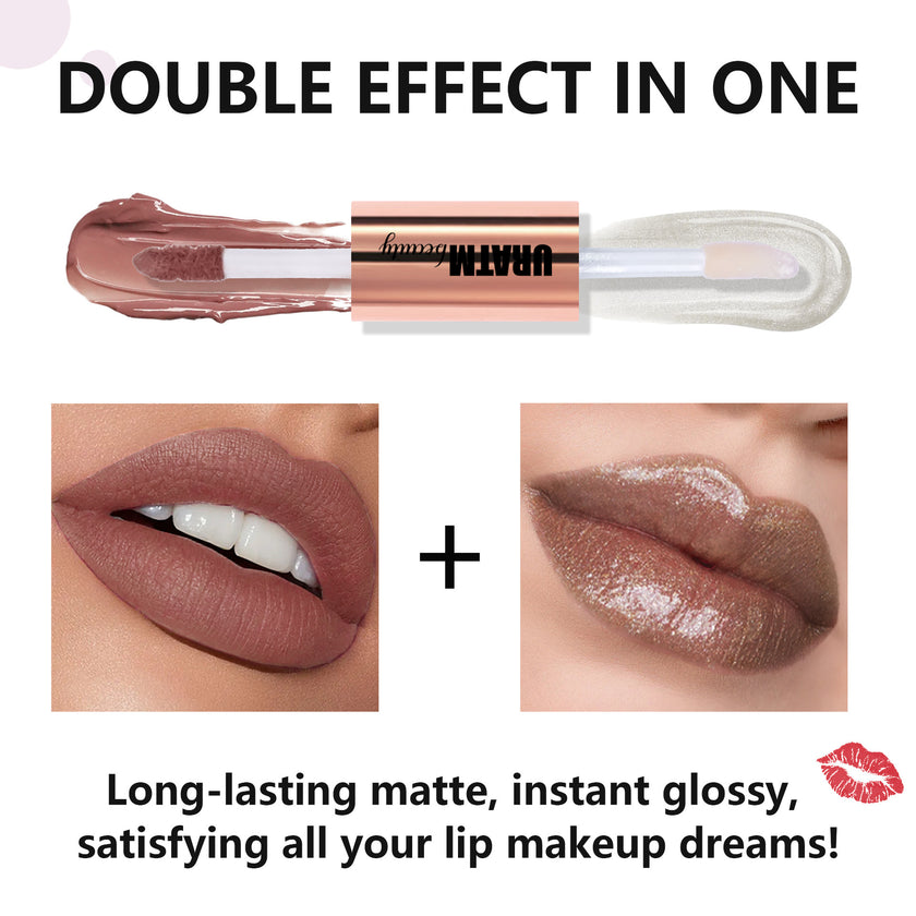 Matte No Stain On Cup Long Lasting And Does Not Fade Double-headed Lip Lacquer