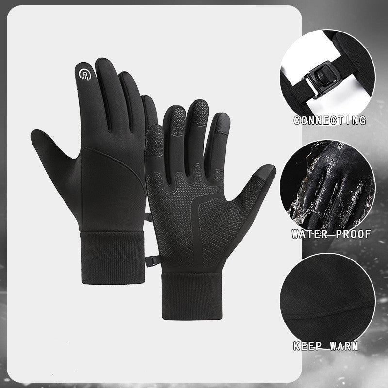 Velvet Touch Screensaver Warm Waterproof Cycling Gloves