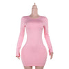 Backless Long Sleeves Beaded Dress Women