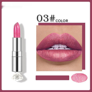 Pearlescent Color Thin And Glittering Lipstick Moisturizing