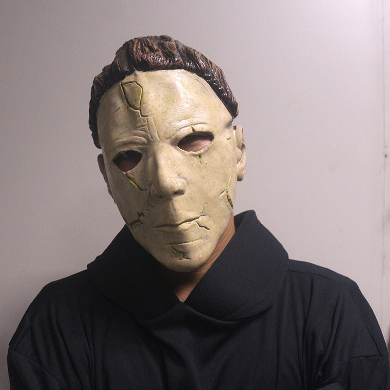 Halloween Horror Grimace Mask Red Tongue Black Face