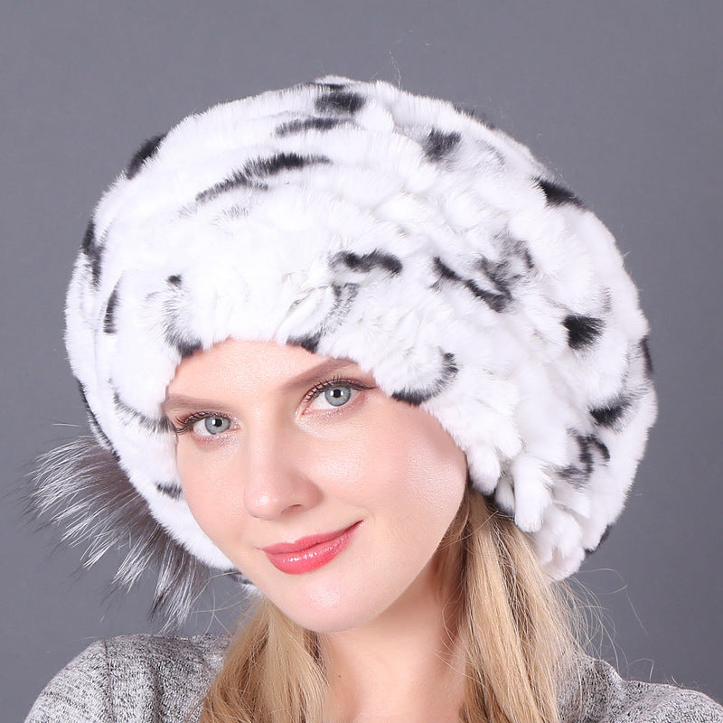 New Korean Rex Rabbit Hair Hat For Women