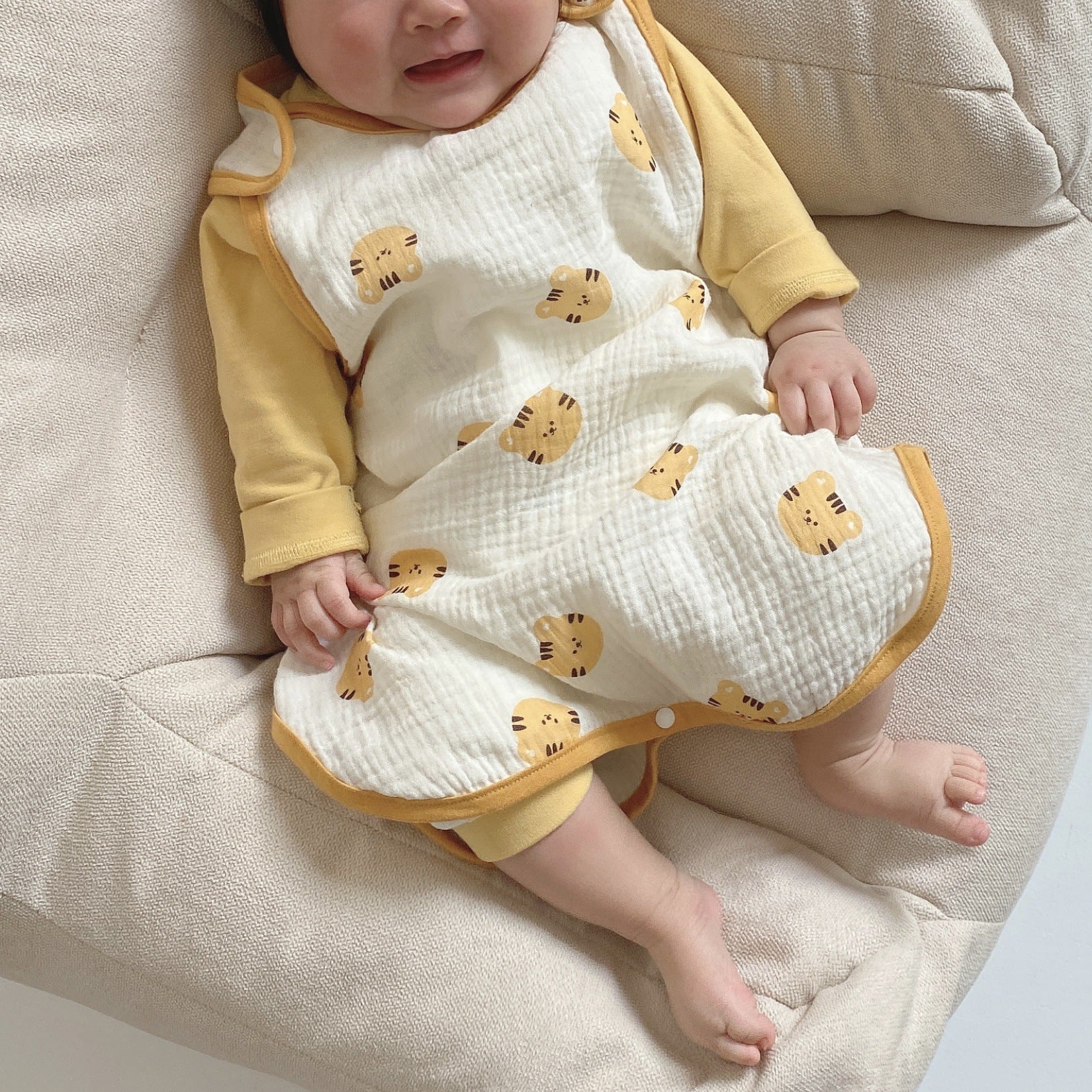 Cotton Gauze Sleeping Bag Sleeveless Vest New Child Anti-kick Quilt