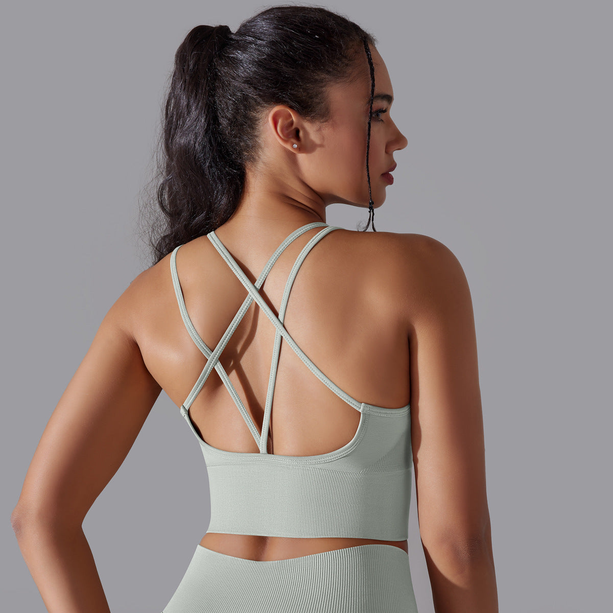 Solid Color Cross Beauty Back Exercise Underwear yoga