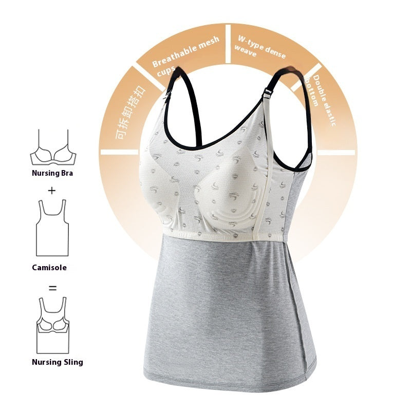 Pregnant Women Polka Dot Nursing Camisole Wear-free Bra