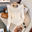 Super Fairy Fur Collar Off-shoulder Pure Hot Girl Sweater Women's Design Sense Niche Off-shoulder Slim Top