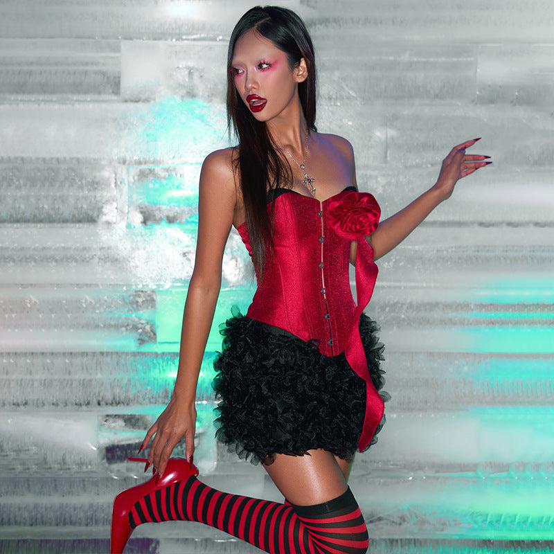 Alpscommerce Sweet And Spicy Sexy Flowers Tube Top Vest