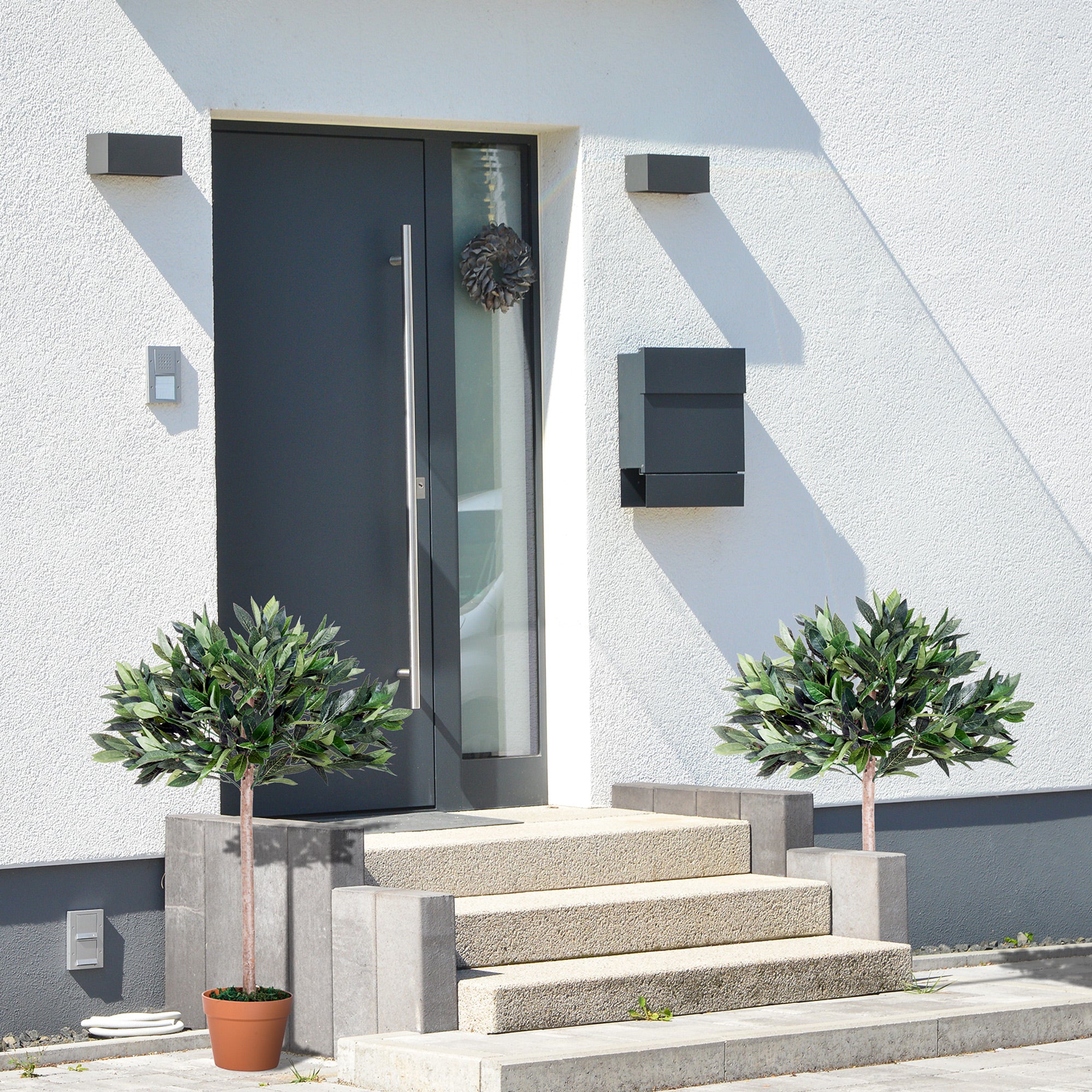 3ft Artificial Olive Tree Indoor Plant Greenery For Home Office Potted In An Orange Pot Set Of 2