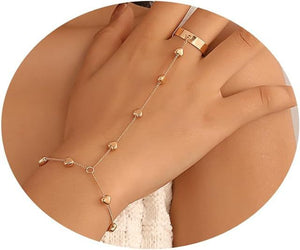 Small Rice-shaped Beads Rice Beads Zircon Pearl Ring Chain Love Finger Chain Ornament