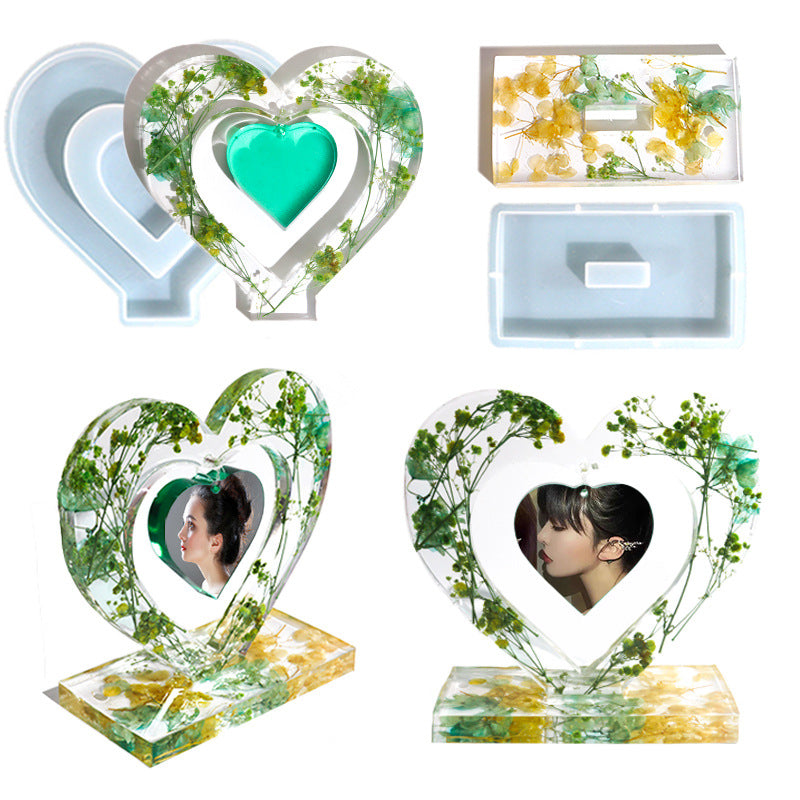 Epoxy Hollow Love Photo Frame Silicone Mold