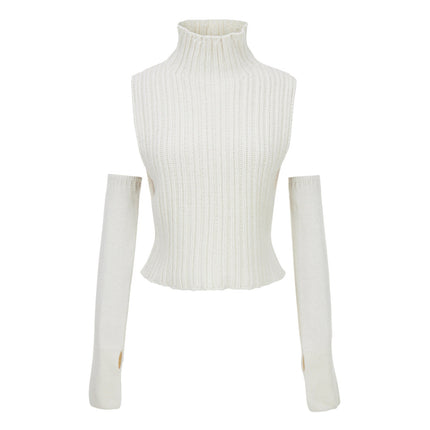 Turtleneck Vest Sleeve Sweater Women