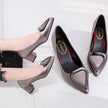 High heels casual triangular buckle shoes